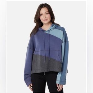 FP Movement by Free People Blue Multi Colorblock Hoodie
